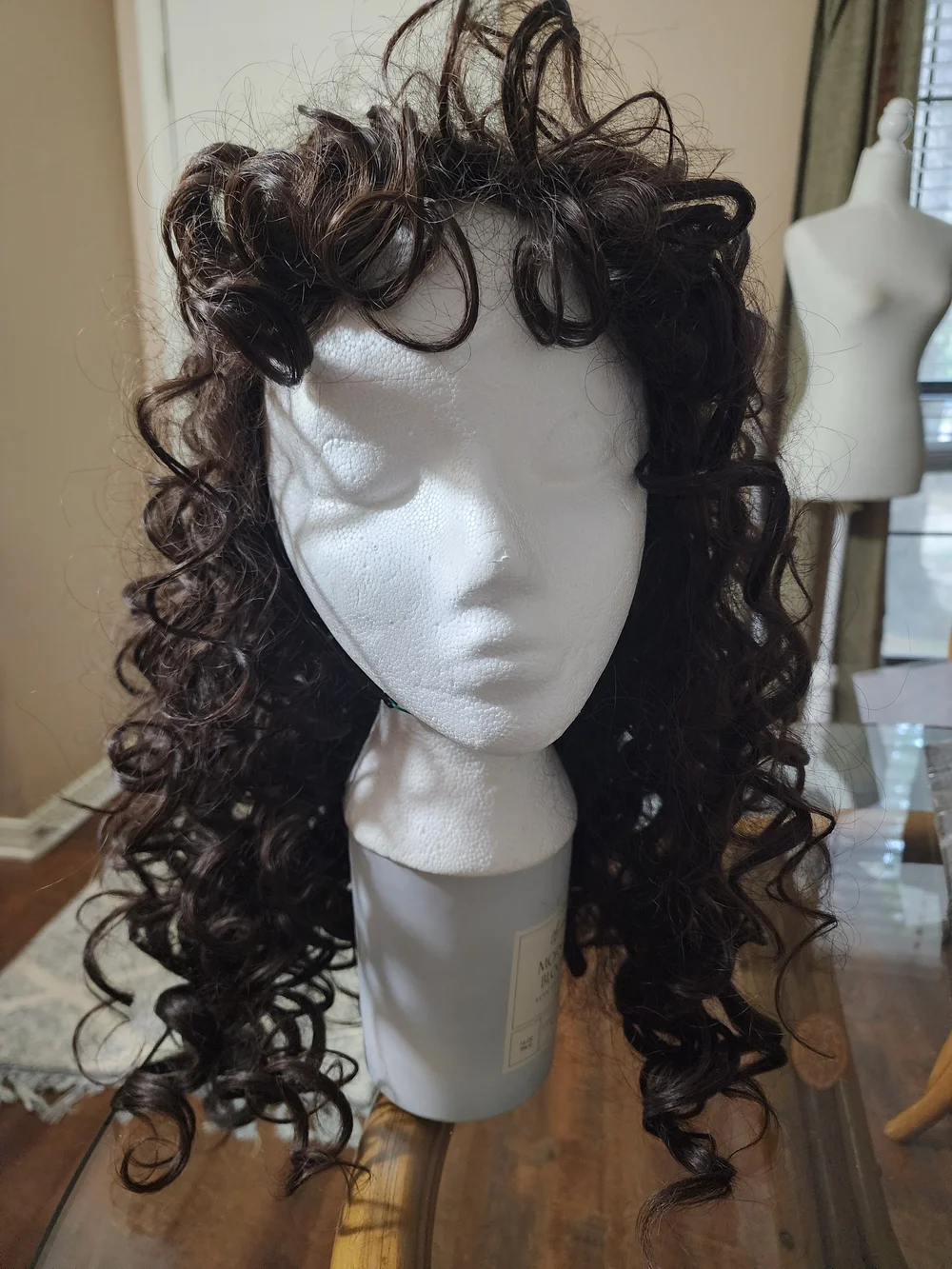 Long Dark Brown Curly Women's Wig with Natural Bounce